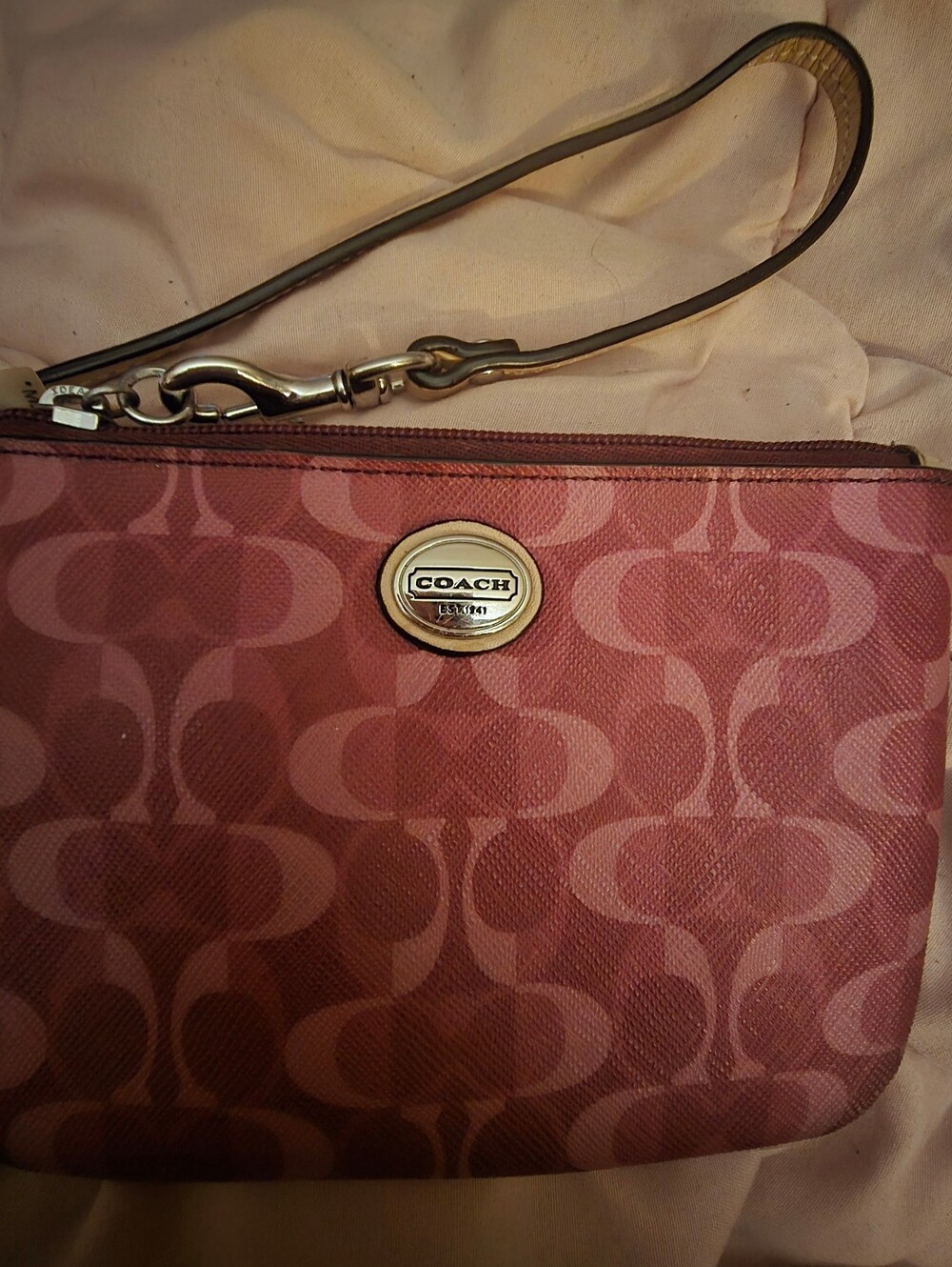Pink Coach Wristlet Wallet